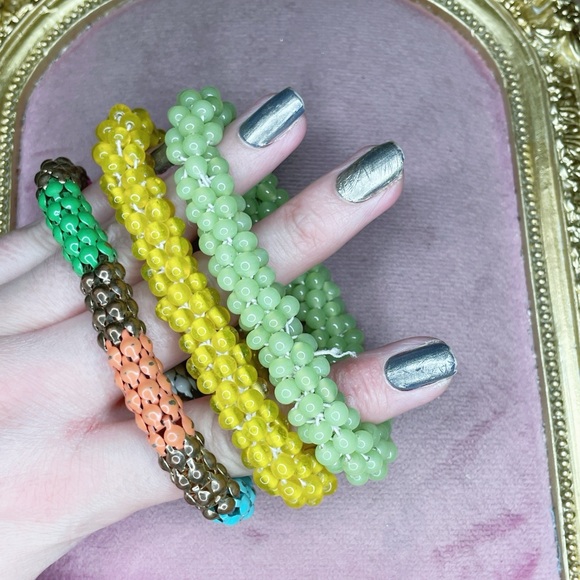 4159. Glass Colorful Beaded Bracelet Set - Picture 5 of 6